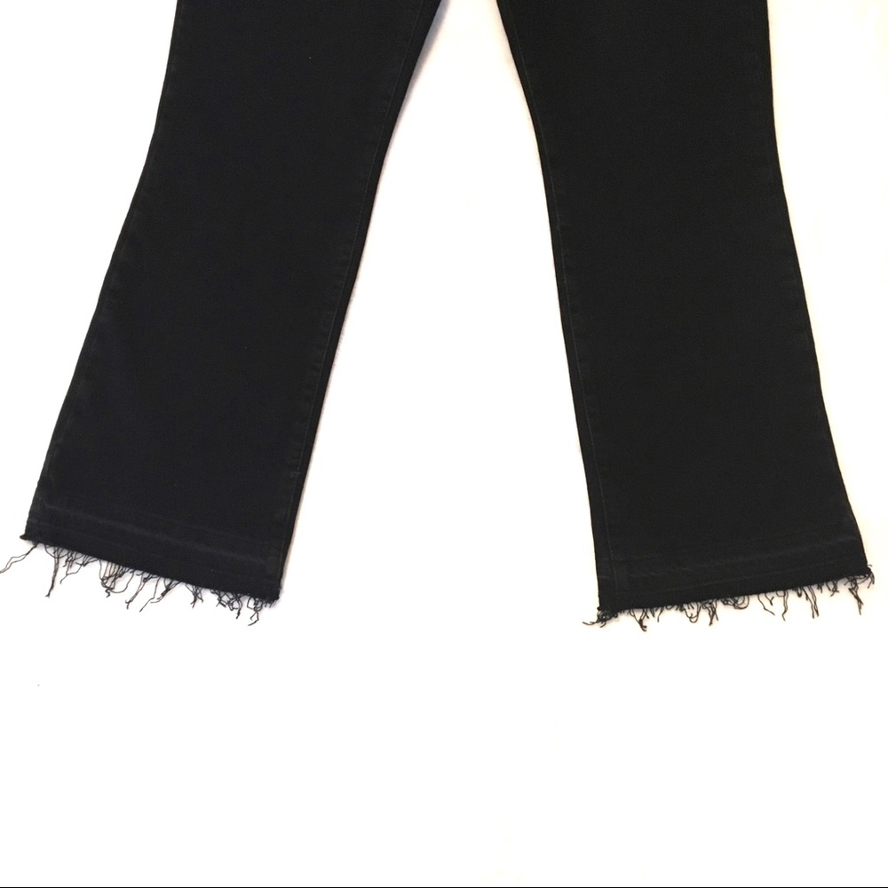 Free People | Black High Rise Raw Hem Crop Jeans - Picture 5 of 8
